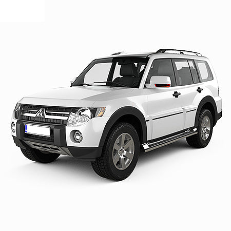 Protección de umbral de puerta de acero inoxidable Mitsubishi Pajero IV Wagon Long fabricación 04.2007 - 07.2015, carrocería suv