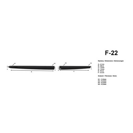 Molduras laterales Seat Ibiza V, fabricación 06.2017 - presente, carrocería hatchback | F-22