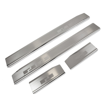 Protección de umbral de puerta de acero inoxidable Toyota Corolla XII E210, fabricación 03.2019 - presente, carrocería camioneta #1
