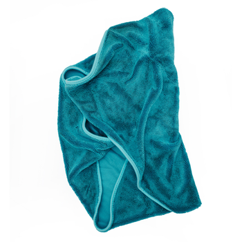 Toalla de microfibra ultra absorbente AMOS Powerfluff azul 1000 GSM 60 x 80 cm + Guante de REGALO