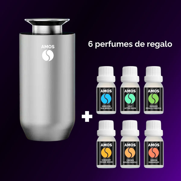 Pack AMOS ONE – Difusor de aromas inteligente + 6 fragancias increíbles de regalo