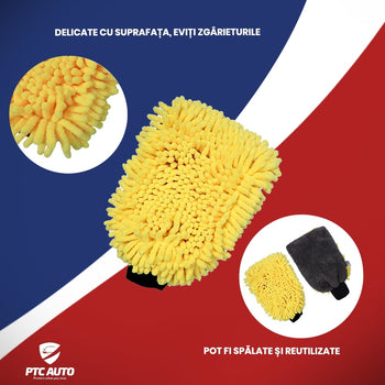 Guante de microfibra para lavado y limpieza 2en1