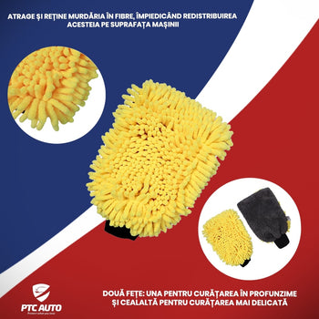 Guante de microfibra para lavado y limpieza 2en1