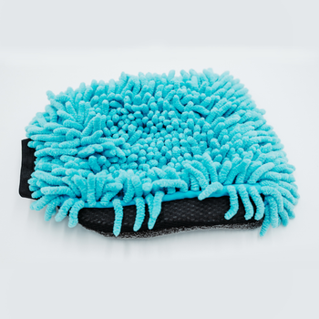 Toalla de microfibra ultra absorbente AMOS Powerfluff azul 1000 GSM 60 x 80 cm + Guante de REGALO