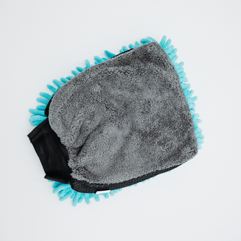 Toalla de microfibra ultra absorbente AMOS Powerfluff azul 1000 GSM 60 x 80 cm + Guante de REGALO