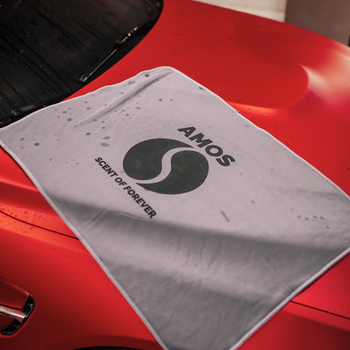 Toalla de microfibra ultra absorbente AMOS Powerfluff gris 1000 GSM 60 x 80 cm + Guante de REGALO