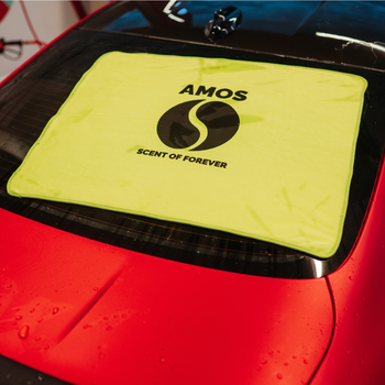 Toalla de microfibra ultra absorbente AMOS Powerfluff verde 1000 GSM 60 x 80 cm + Guante de REGALO