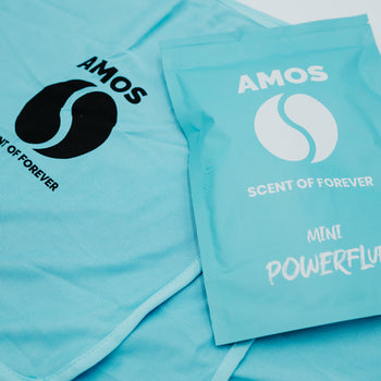 Set de 3 toallas de microfibra azules AMOS Powerfluff Mini 250 GSM 40 x 40 cm