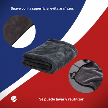 Toalla para coche Big Boss Arka Ride, doble capa, 1200 GSM + guante de regalo