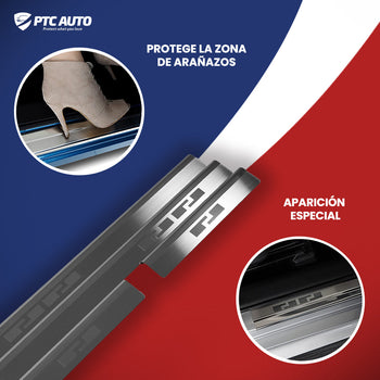 Protección de umbral de puerta de acero inoxidable Fiat Doblo II Cargo Maxi, fabricación 2010 - 06.2022, carrocería furgoneta | 08-1033