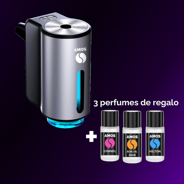 Pack Difusor de aromas AMOS mini GRIS + 3 fragancias DE REGALO