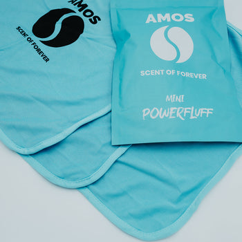 Set de 3 toallas de microfibra azules AMOS Powerfluff Mini 250 GSM 40 x 40 cm