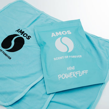Set de 3 toallas de microfibra azules AMOS Powerfluff Mini 250 GSM 40 x 40 cm