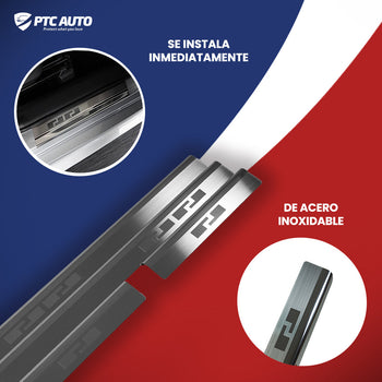 Protección de umbral de puerta de acero inoxidable Peugeot Partner II, fabricación 2008 - 08.2018, carrocería furgoneta #1 - 2